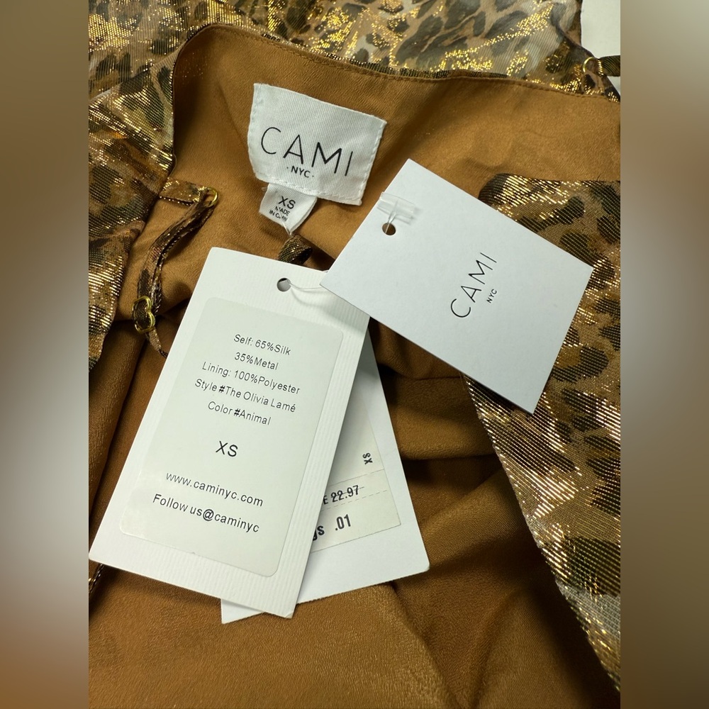 Cami nyc the Olivia lamé in metallic animal print size xs - Picture 3 of 4